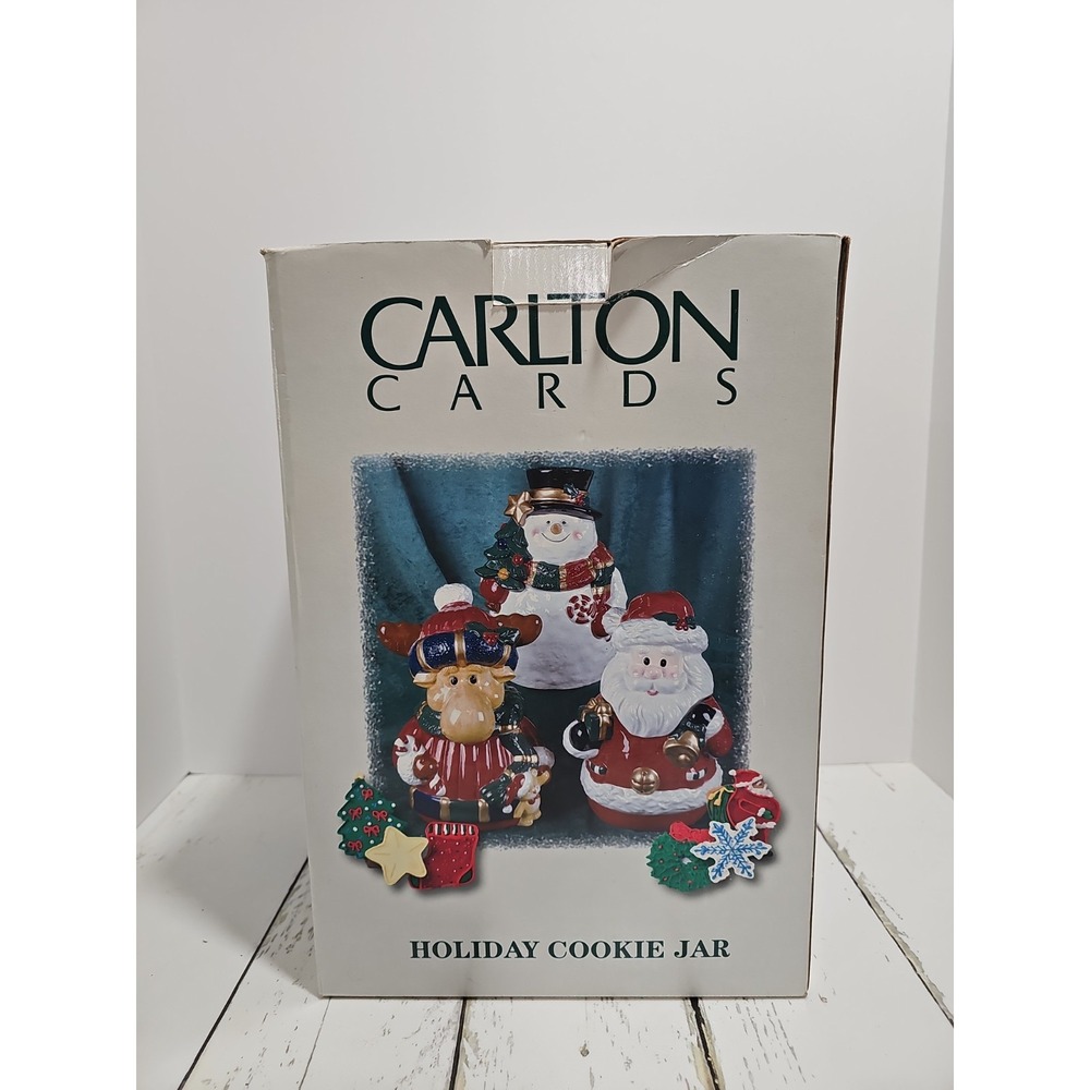 Vintage Carlton Cards Holiday Moose Ceramic Cookie Jar – Christmas Kitchen Decor